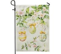 Bandiera del giardino delle uova di Pasqua decorazione primaverile torta floreale bandiera del prato all'aperto su due lati per celebrazioni di vacanza ideale per la decorazione del patio