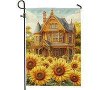 Bandiera del giardino di girasole autunnale banner da giardino floreale giallo per la decorazione domestica bandiera doppia faccia per la decorazione della stagione autunnale bella bandiera del patio