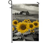 Bandiera del giardino di girasole banner per decorazione domestica con fiori gialli in tela da imballaggio a doppia faccia decorazione per prato all'aperto per primavera ed estate vibrante disegno