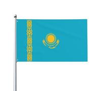 Bandiera del Kazakistan Stampe Bandiere decorative per esterni 0,9 x 1,5 m leggere e belle adatte per cortili all'aperto e celebrazioni di festival.