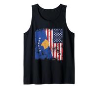 Bandiera del Kosovo USA invecchiata - metà Americana Canotta