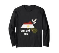 Bandiera del Kurdistan Nowruz, Bakur Rojava Bashur, Amo Il Kurdistan Maglia a Manica