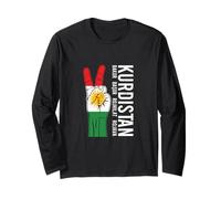 Bandiera del Kurdistan Nowruz, Bakur Rojava Bashur, Amo Il Kurdistan Maglia a Manica
