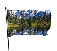 Bandiera del lago delle montagne della neve, 9,6 x 1,5 m, colori vivaci che non sbiadiscono, in poliestere, per sport all'aria aperta, con 2 occhielli in ottone
