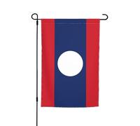 Bandiera del Laos da giardino su entrambi i lati, 30,5 x 45,7 cm, decorazione da cortile per esterni, stampa all-over, striscione decorativo stagionale per patio prato