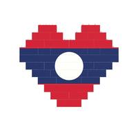 Bandiera del Laos Stampa Blocco di Mattoni Puzzle Cuore Forma di Mattone Puzzle 3D Puzzle FAI DA TE Home Decor