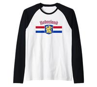 Bandiera del Leone dei Paesi Bassi Nederland Maglia con Maniche Raglan