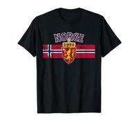 Bandiera del Leone Norge Norvegia Stampa Distressed Maglietta
