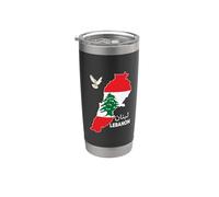 Bandiera del Libano, Beirut, cedro, libanese, Heritage Design Bicchiere termico in acciaio inox doppia parete