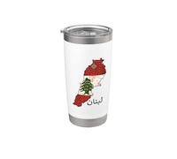 Bandiera del Libano, Beirut, cedro, libanese, Heritage Design Bicchiere termico in acciaio inox doppia parete