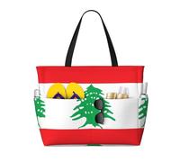 Bandiera del Libano Borsa da Viaggio Multifunzionale Spiaggia Multi Tasca Design Alla Moda Adatto per Vari Luoghi All'aperto