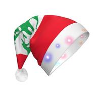 Bandiera del Libano Stampa Led Light-Up Cappello di Natale, Cappello di Babbo Natale Peluche Illuminare Divertente Natale Ha,Decorazioni natalizie.