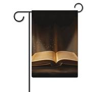 Bandiera del libro sotto la luce, 30,5 x 45,7 cm, in poliestere, double face, bandiere da giardino, benvenuto, bandiere, decorazione per esterni, per cortile, portico, prato