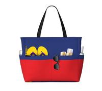 Bandiera del Liechtenstein Borsa da viaggio multifunzionale da spiaggia multi tasca design alla moda adatta per vari luoghi all'aperto