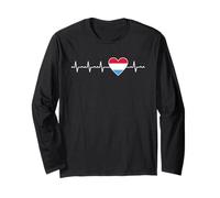 Bandiera del Lussemburgo Battito cardiaco Orgoglioso patrimonio lussemburghese Maglia a Manica