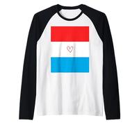 Bandiera del Lussemburgo Cuore Lussemburgo Orgoglioso Patrimonio Nazionale Maglia con Maniche Raglan