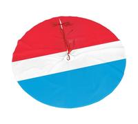 Bandiera del Lussemburgo stampata in peluche per albero di Natale, copertura per pavimento, 121,9 cm, in pile di poliestere, base per albero di Natale