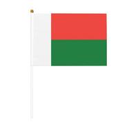 Bandiera del Madagascar, piccole bandiere tenute in mano, mini bandiere su bastone per feste, attività di squadra, parate, decorazione per le vacanze, confezione da 10