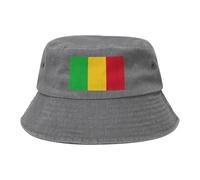 Bandiera del Mali Cappello da cowboy nero retrò e alla moda adatto per tutti i tipi di attività all'aperto, grigio, Taglia unica