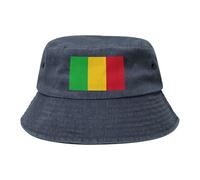 Bandiera del Mali Cappello da cowboy nero retrò e alla moda adatto per tutti i tipi di attività all'aperto, blu navy, Taglia unica