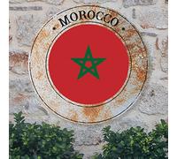 Bandiera del Marocco Targa in metallo Famoso Paese Città Souvenir Porta di Benvenuto Cartello Patriottico Decorazione Marocco Arte da Parete Fattoria Corona Segno Decorazione Da Parete Soggiorno