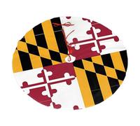 Bandiera del Maryland stampata in peluche per albero di Natale, copertura per pavimento, 91,4 cm, in pile di poliestere, base per albero di Natale