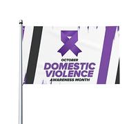 Bandiera del mese di sensibilizzazione alla violenza domestica 3x5 piedi su un lato Bandiera decorativa da giardino per esterni con occhielli in ottone