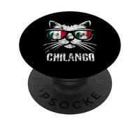 Bandiera del Messico Gatto Divertente Vintage Messicano Dire Chilango PopSockets PopGrip Adesivo
