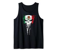Bandiera del Messico Messicano Latino Hombre Calavera Bandera Chicano Canotta