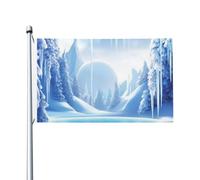 Bandiera del mondo del ghiaccio della neve, 9 x 1,5 m, bandiera da giardino su entrambi i lati, resistente allo sbiadimento, bandiera per esterni, divertente bandiera per vacanze con occhielli in