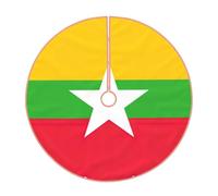 Bandiera del Myanmar, base per albero di Natale, capodanno, decorazione per la casa, tappetino per albero di Natale