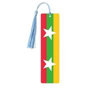 Bandiera del Myanmar - Segnalibri da donna, 5 pezzi, in legno, accessori per libri