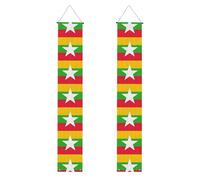 Bandiera del Myanmar Stampa Tutti i Tipi Celebrazioni Raduni Portico Banner Riutilizzabile con Corda per Bastone Appeso