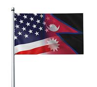 Bandiera del Nepal e della bandiera degli Stati Uniti, 9,1 x 1,5 m, striscioni da parete dai colori vivaci e resistenti allo sbiadimento UV, per esterni e interni