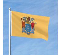 Bandiera del New Jersey con stampa fronte/retro, bandiere decorative per interni ed esterni, con occhielli adatti per giardini e cortili.