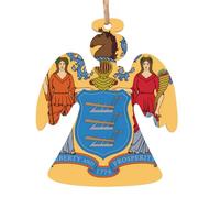 Bandiera del New Jersey in legno a forma di angelo ornamenti 4 PCS adatto per appendere su pareti, porte e finestre