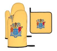 Bandiera del New Jersey Kitchen cottura tre pezzi set/guanti da forno, adatti per cucinare, cuocere, cuocere a vapore e grigliare