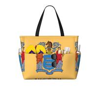 Bandiera del New Jersey Multifunzione Beach Travel Bag Multi Pocket Design alla moda adatto per vari luoghi all'aperto