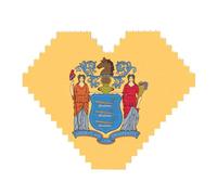 Bandiera del New Jersey Stampa Art Mattone Puzzle a forma di cuore Blocchi di costruzione fai da te Set 3D Puzzle Home Decor 82 pezzi