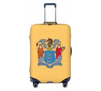 Bandiera del New Jersey Stampa Bagagli Viaggio Copertura Valigie Copertura Protector Valigia Lavabile Baggage Covers Anti-Scratch, Nero , M