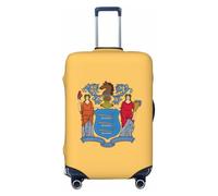 Bandiera del New Jersey Stampa Valigie Copertura Protettiva Bagagli Da Viaggio Copertura Bagagli Lavabile Anti-Graffio, Nero , M