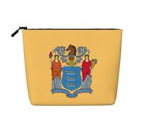 Bandiera del New Jersey Versatile Travel Makeup Bag Travel Pouch con cerniera Accessori Organizer, Nero , Taglia unica, Beauty case
