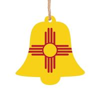 Bandiera del New Mexico in legno a forma di campana ornamenti 1 PC adatto per appendere su pareti, porte e finestre