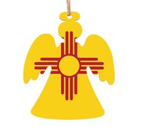 Bandiera del New Mexico Ornamenti in legno a forma di angelo 1 pz adatto per appendere su pareti, porte e finestre