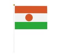 Bandiera del Niger, piccole bandiere tenute in mano, mini bandiere su bastone per feste, attività di squadra, parate, decorazione per le vacanze, confezione da 10