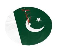 Bandiera del Pakistan stampata in peluche per albero di Natale, copertura per pavimento, 91,4 cm, in pile di poliestere, base per albero di Natale