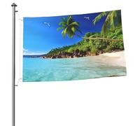 Bandiera del paradiso tropicale, 2 x 3 m, bandiera da giardino su entrambi i lati, resistente allo sbiadimento, bandiera per esterni, divertente bandiera per le vacanze, con occhielli in metallo, per