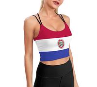 Bandiera del Paraguay Bandiera del Paraguay Abbigliamento da Allenamento Canottiere da Yoga Canotta con Spalline Incrociate per Lo Sport da Donna M