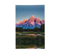 Bandiera del Parco Nazionale del Grand Teton 0,6 x 0,9 m, bandiera decorativa da giardino, per esterni, decorazione per la casa, bandiere per feste (facile da installare)