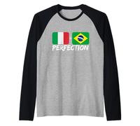 Bandiera del Patrimonio Italiano Plus Brasiliano Maglia con Maniche Raglan